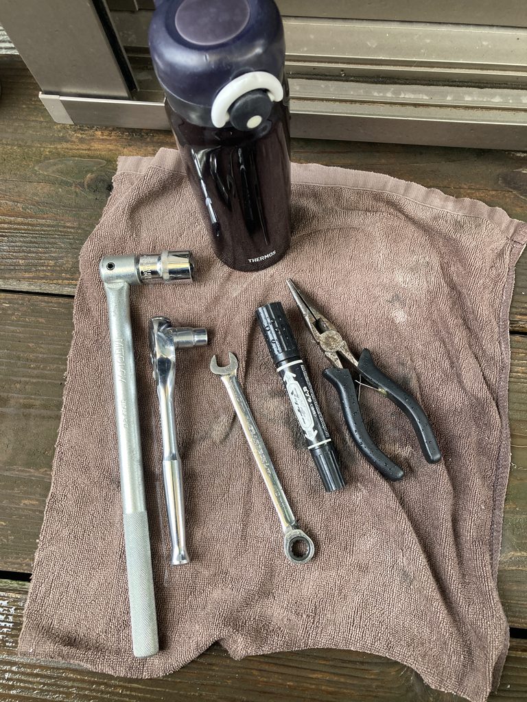 後輪交換に使った工具一式